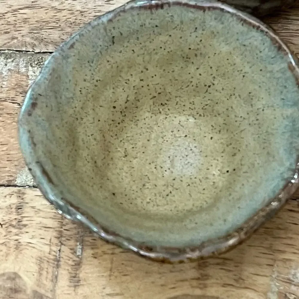 Organic Shape Handmade Textured Ceramic Bowls Set of 4 Rustic Earthy Tones